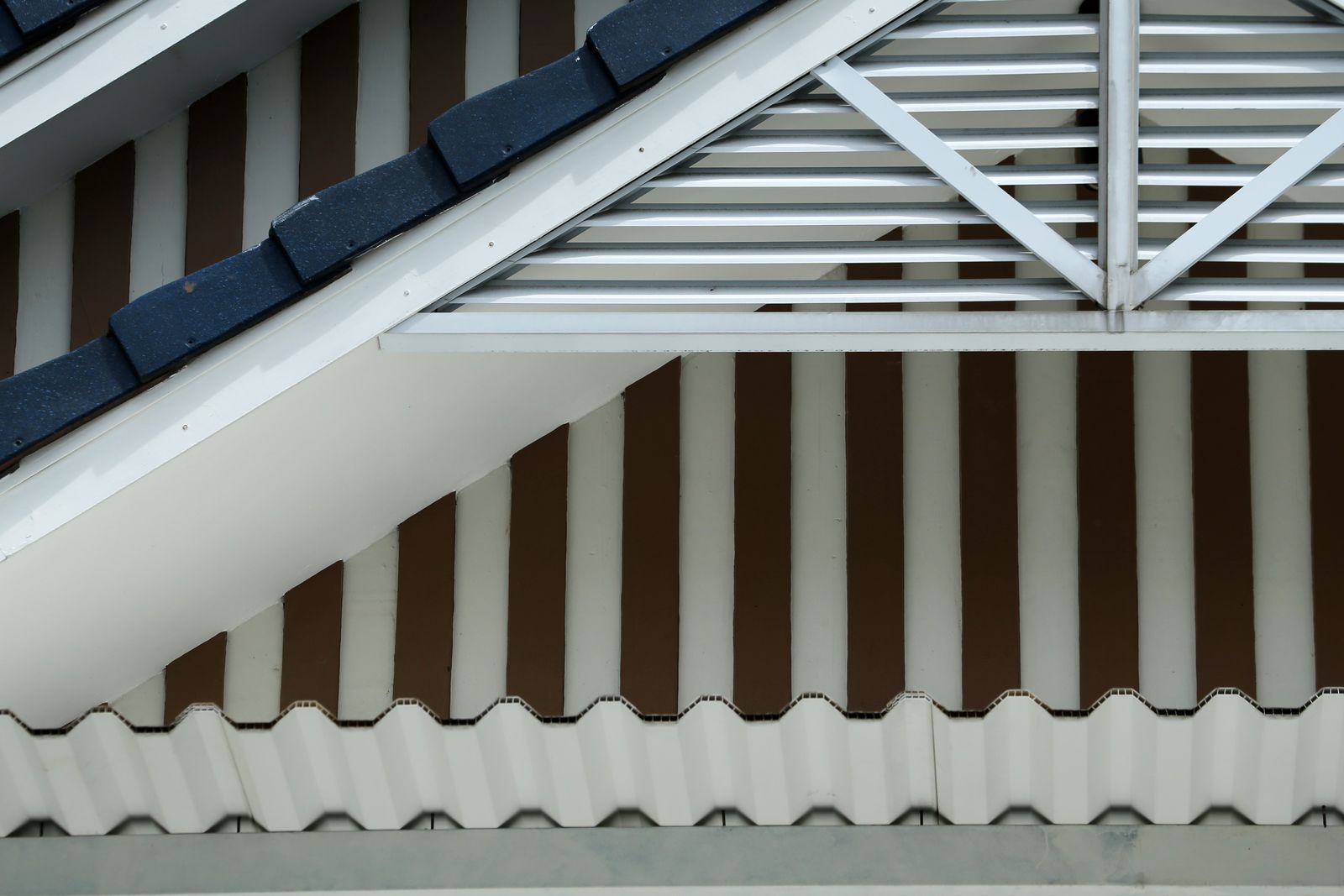 Close-up of a finished house roof surface